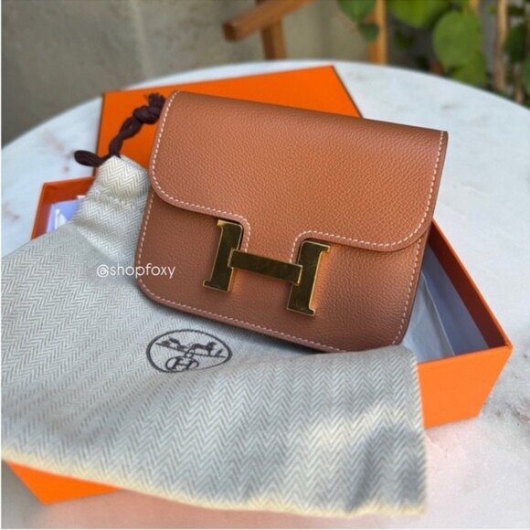 Hermès Gold Evercolor Leather Constance Slim Belt Bag Wallet with pouch - Picture 3 of 15